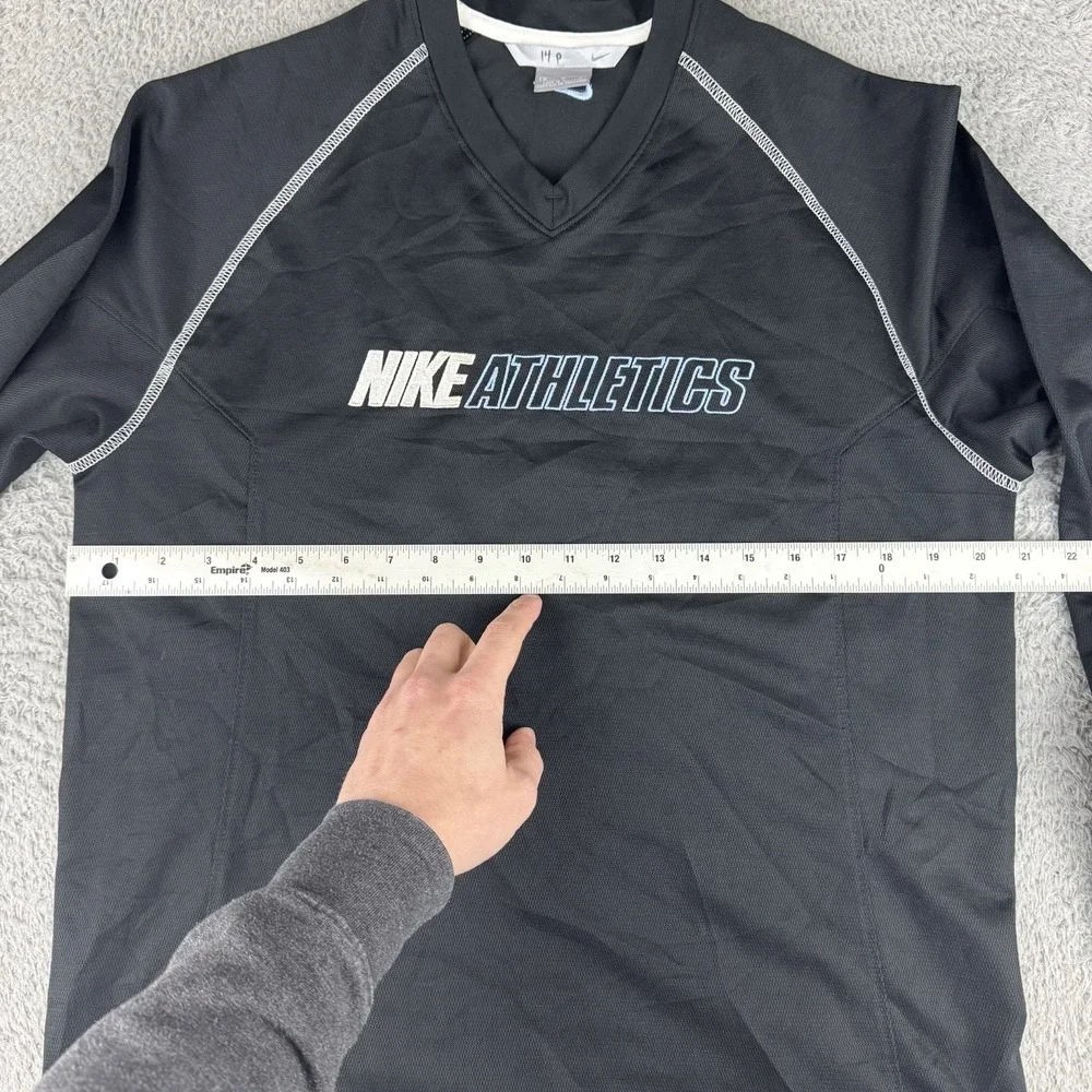 Nike Athletics‎ Vintage Y2K Tee Athletic Silver Tag Spellout Logo Men's M Black